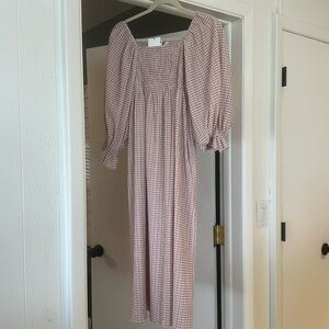 NWT Pink Gingham Midi Dress Size Medium